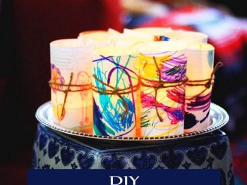 Wax Pencil Art Luminaria – Best Easy Funny DIY Thanksgiving Kid Project Craft Ideas