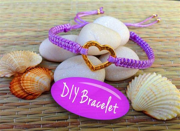 DIY Bracelet! Bracelet Making Tutorial with String and a Heart Charm 