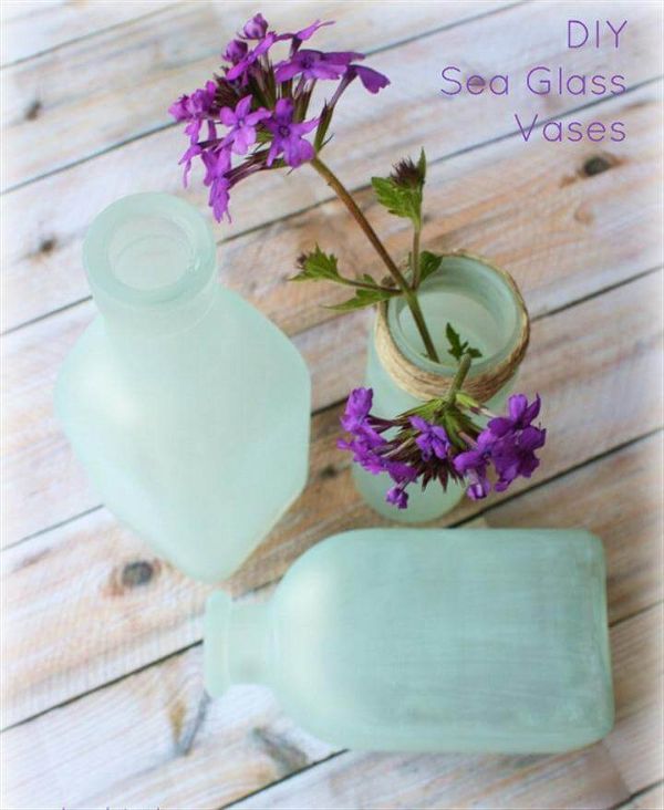 DIY Sea Glass Vases