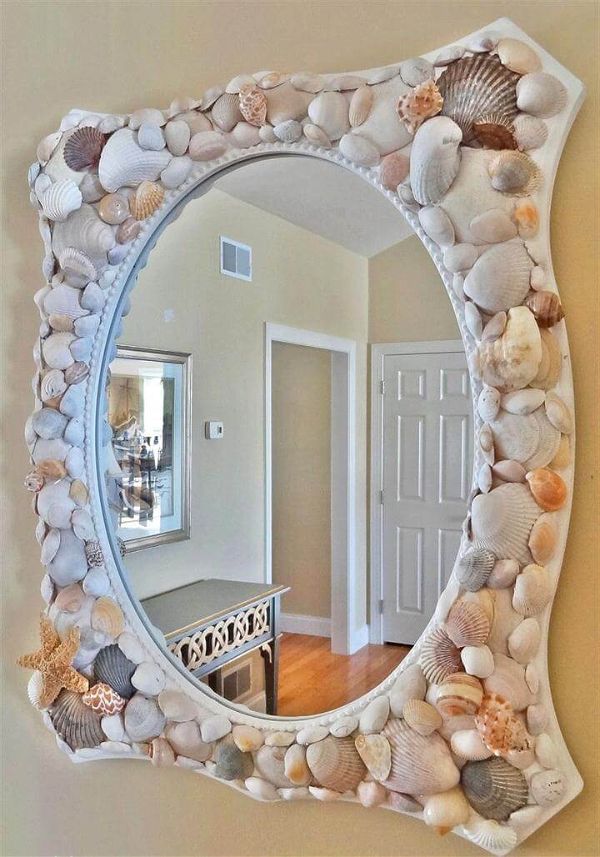 seashell mirrors for bathroom
