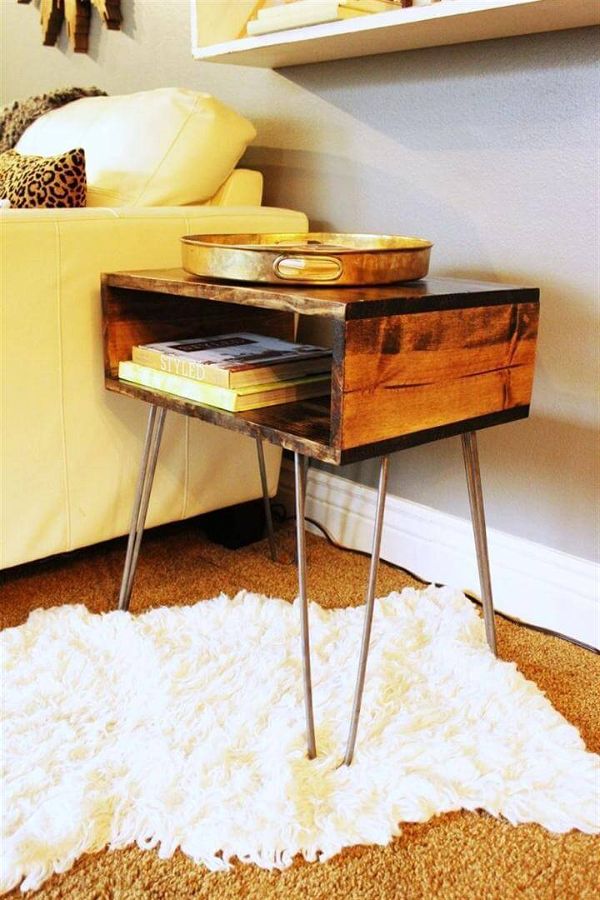 Hairpin legs side table