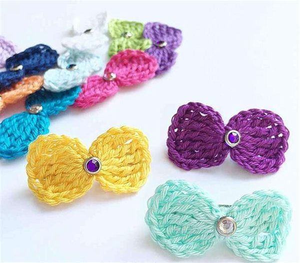 simple crochet hair bow pattern