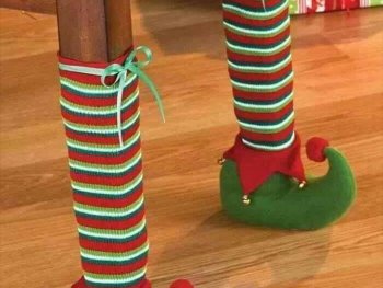 Clever, Over-the-top, Ridiculous Christmas Decor Ideas you would only find on Pinterest. Chair Leg CoversChair