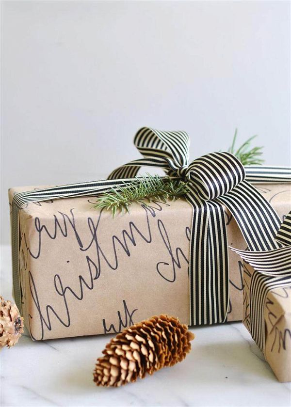 DIY Calligraphy Wrapping Paper