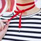 DIY red velvet wrap choker with black beads