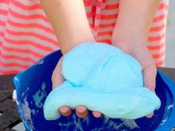 fluffy slime with just 3 ingredients and no borax! Fun kid safe