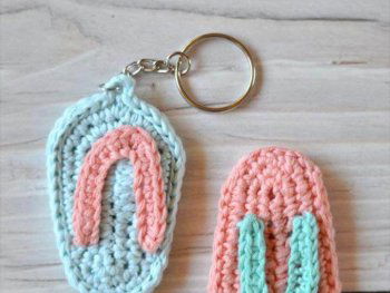 Crochet Flip Flop Key Chain