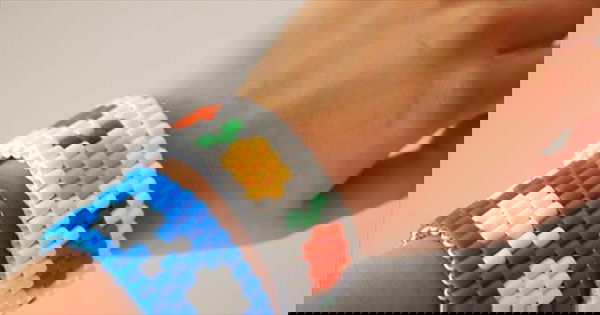 DIY Fish or Fruit Perler Bead Stretch Bracelet