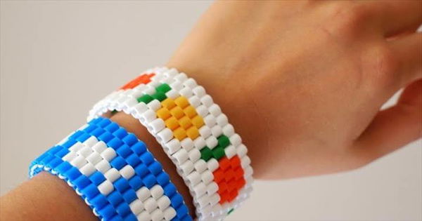 DIY Fish or Fruit Perler Bead Stretch Bracelet