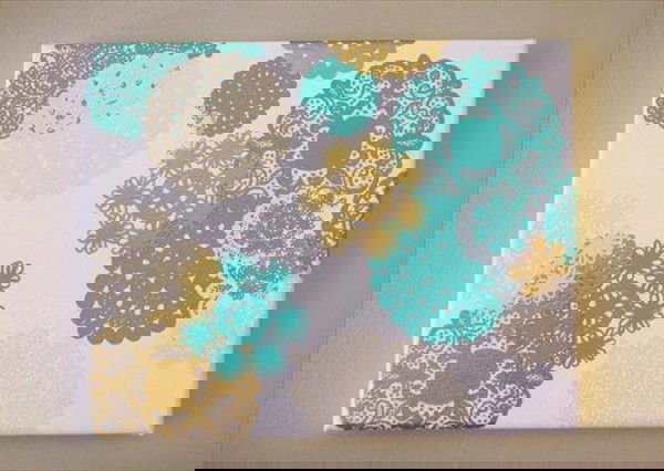 Diy Wall Art - Doily Rub-on Canvas