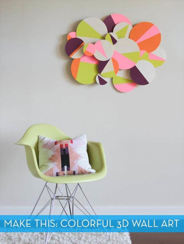 DIY Colorful 3D Geometric Wall Art