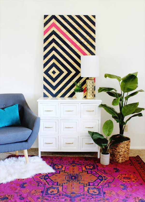 Home Decor Projects: DIY Diamond Ripple Wall Art