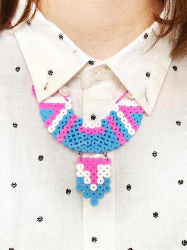 DIY Hama bead collar necklace