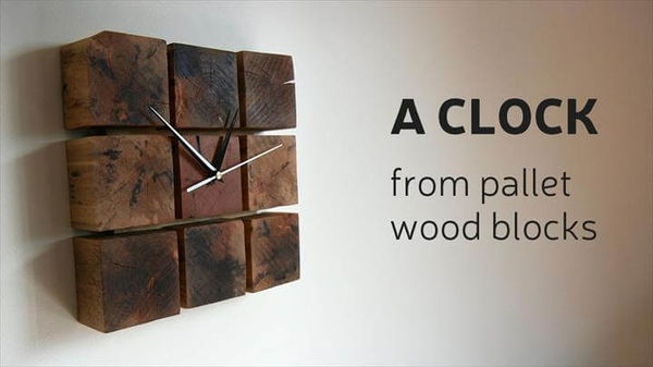 Clock From Pallet Wood Blocks