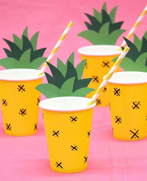 Perfect Pineapple Party Cups DIY Pineapple Decor Ideas Crafts