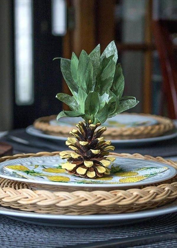 Pineapple Crafts Decorations For A Themed Party Diy Pinecone Easy