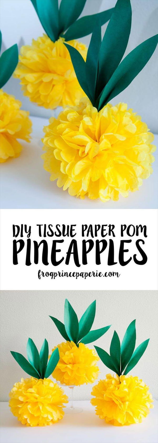 Diy Crafts Ideas. Make your own luau, pineapple party or flamingo party decorations with easy tiss.