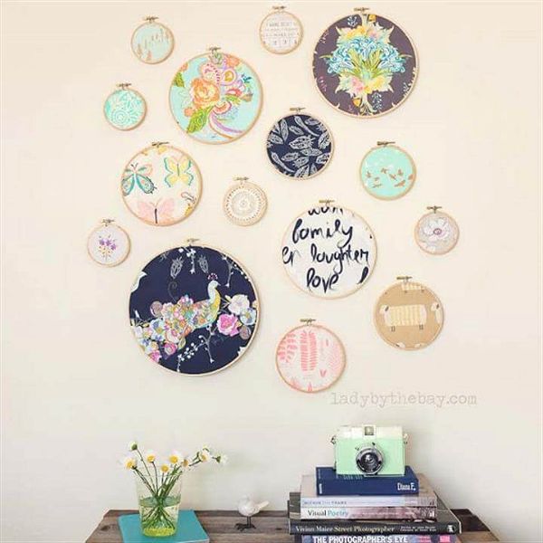 DIY Wall Art Ideas for Teen Rooms - DIY Embroidery Hoop Wall Art - Cheap and
