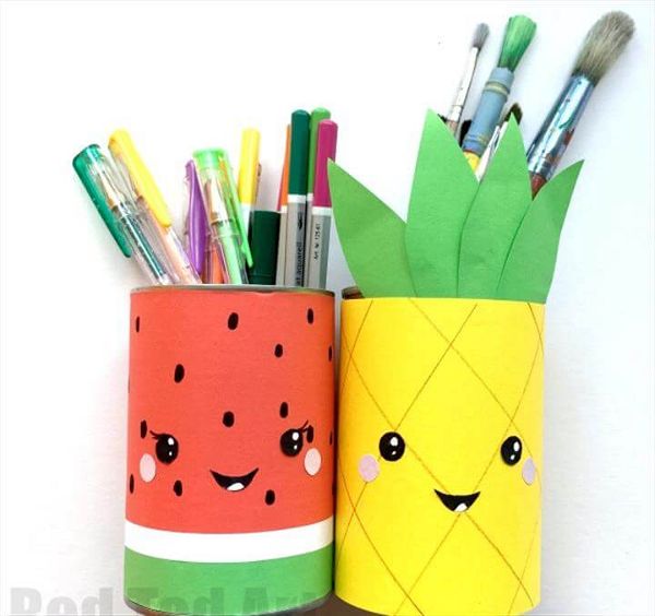 Summer Pencil Holders - this little Melon Pen Pot and Pineapple Pen Pot are super quick