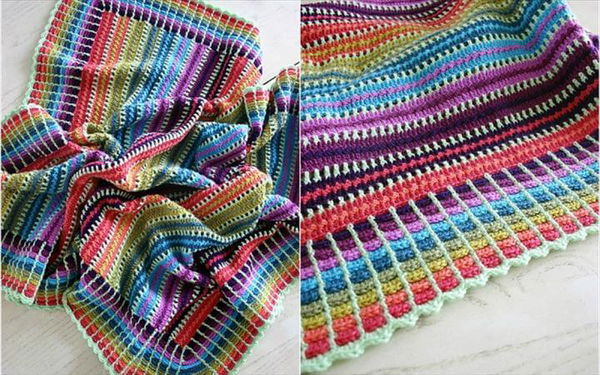 Easy and Funny Skittles Crochet Blanket