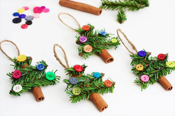 Adorable Cinnamon Stick Tree Ornaments