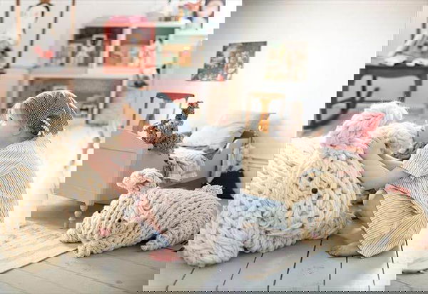 DIY Giant Arm Knit Bunny