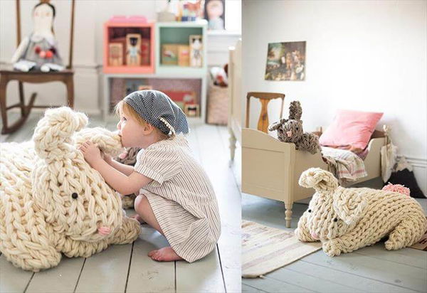 DIY Giant Arm Knit Bunny