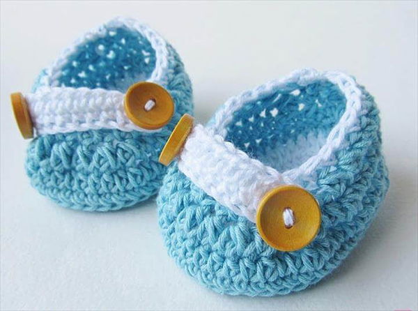 Baby Blue Crochet Baby Shoes