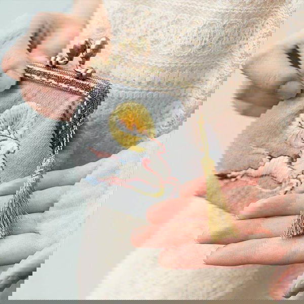 Deer long DIY material package hand-embroidered gold bag 