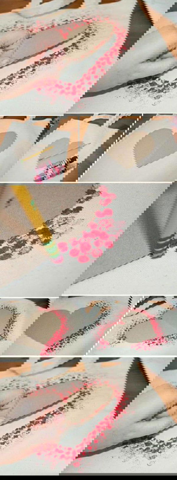 Easy DIY Card ideas, Polk-a-dot heart Card, perfect for Valentines Day, Mothers day ideas, Kids Craft Ideas, Handmade Cards