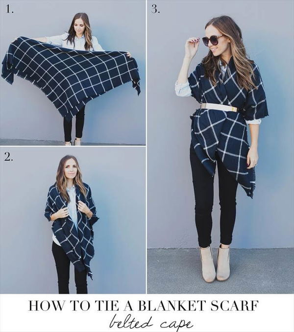 belted cape blanket scarf