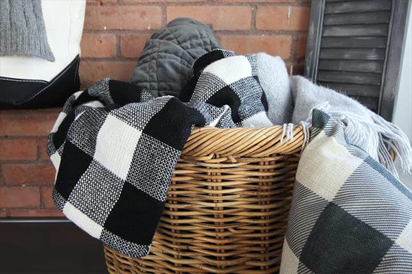 This easy DIY buffalo check throw blanket is a cozy, affordable way to update the