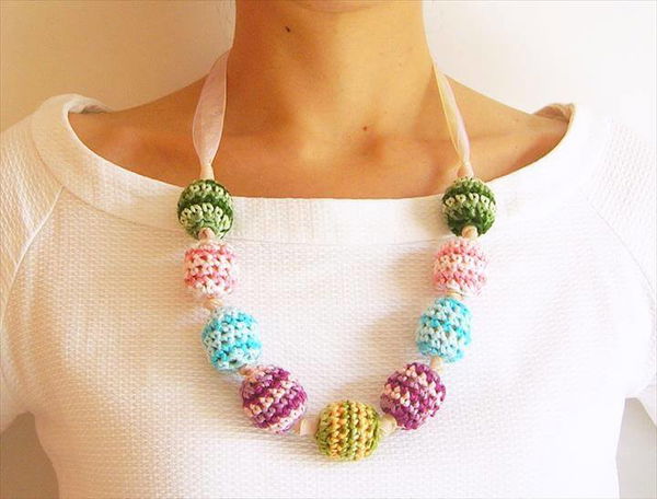 diy craft, crochet necklace