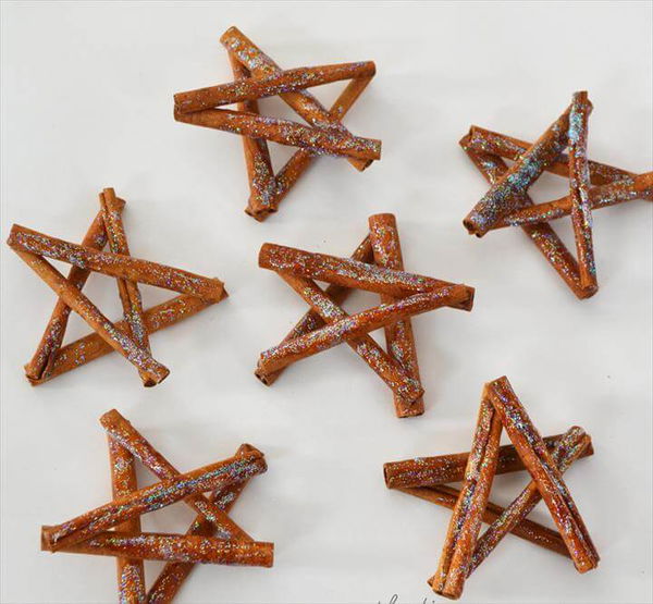 Glittery Cinnamon Stick Star Ornaments 