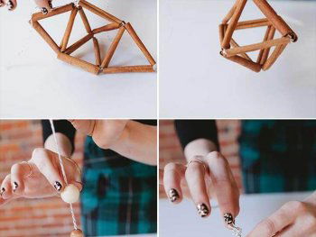 DIY cinnamon stick himmeli