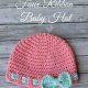 Free Crochet Pattern Faux Ribbon Baby Hat.