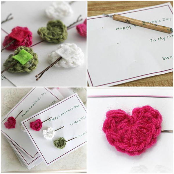 Crochet Heart Bobby Pins