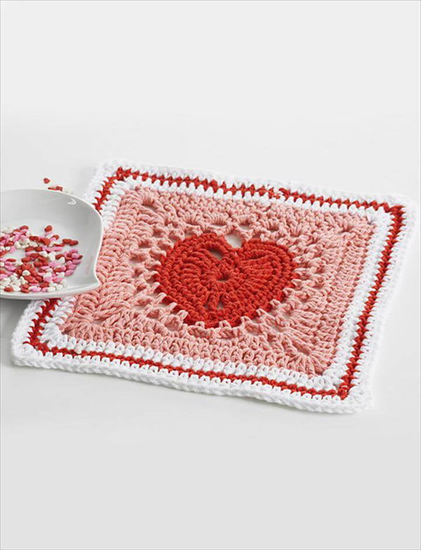 Heart Dishcloth: Crochet Version pattern 