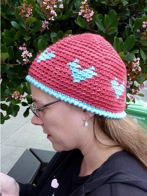 Crochet Colorwork Heart Hat