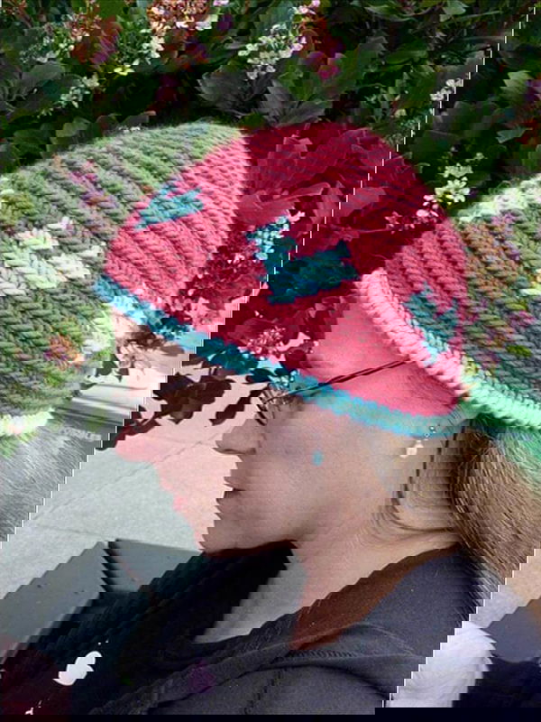 Crochet Colorwork Heart Hat