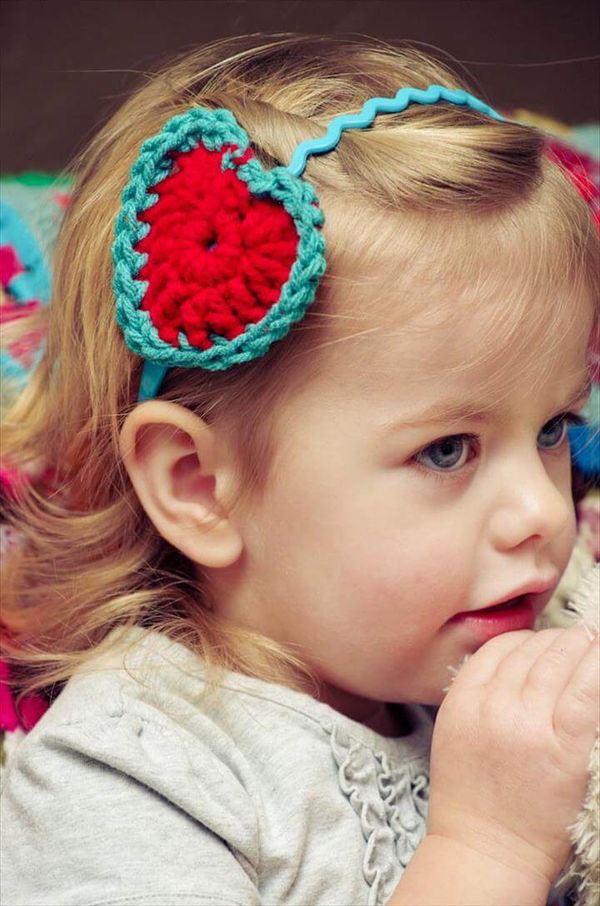 heart headband, fashion, crochet headband