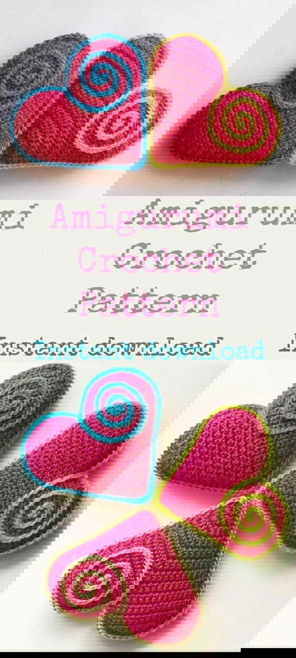 Amigurumi Heart Pattern. Cute Heart Souvenir. In love. Valentine's Day gift. Heart easy to do. Heart crochet pattern. Valentines day DIY
