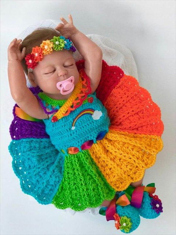 Child Costume Child crochet patterns Rainbow