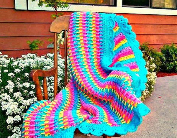 Easy Crochet Rainbow Dash Baby Blanket - Free Pattern