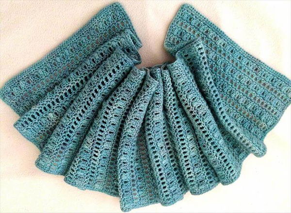 crochet airy puffy scarf pattern