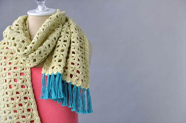 Cotton Crochet Scarf Free Pattern