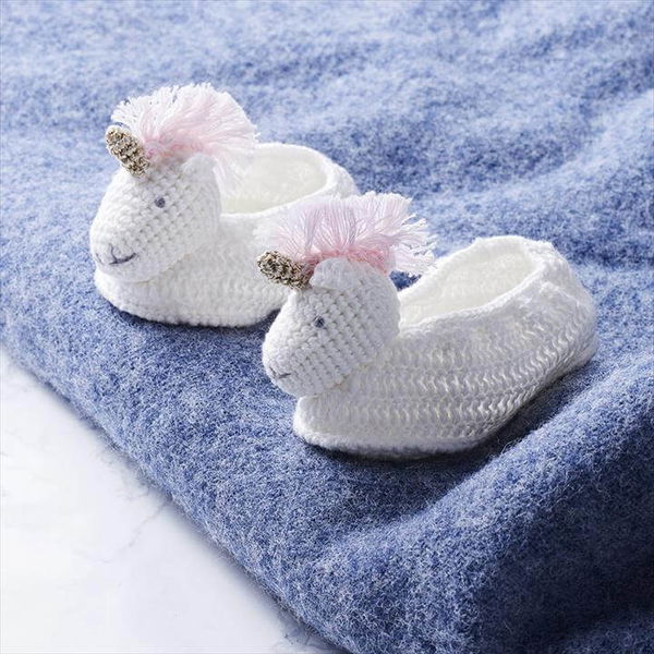 Crochet Unicorn Baby Booties