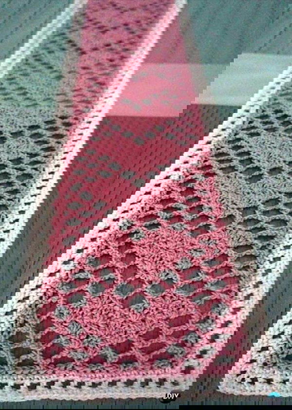 Crochet Sweetheart Lace Scarf Free Pattern - Crochet Valentine Heart Gift Ideas Free Patterns