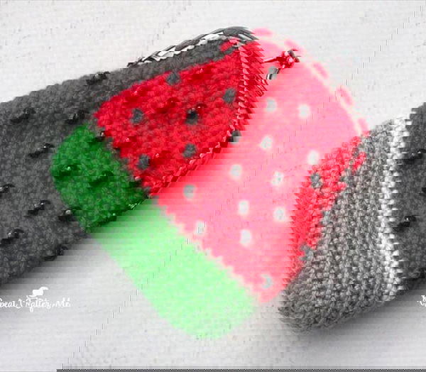 crochet watermelon coin purse