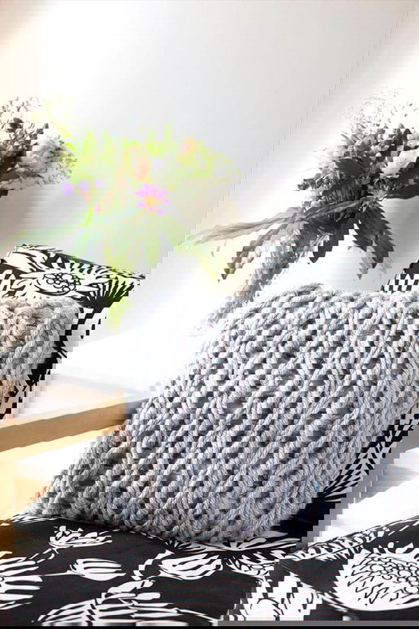 DIY arm knit cushion cover